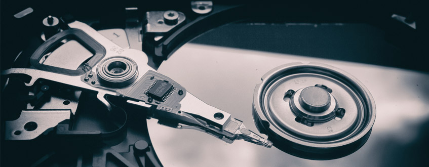 Nahansicht einer Festplatte