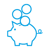 Icon Sparschwein mit Münzen