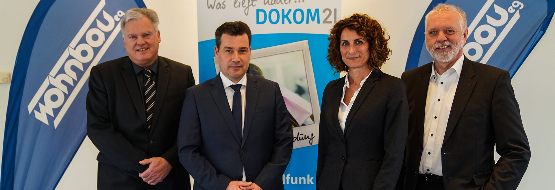 Vertreter von DOKOM21 und der Wohnbau eG Essen