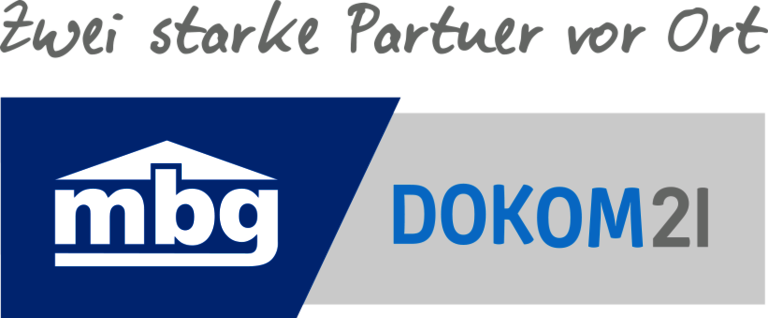 Kooperation DOKOM21 Meinerzhagener Baugesellschaft Logos DOKOM21 und Meinerzhagener Baugesellschaft